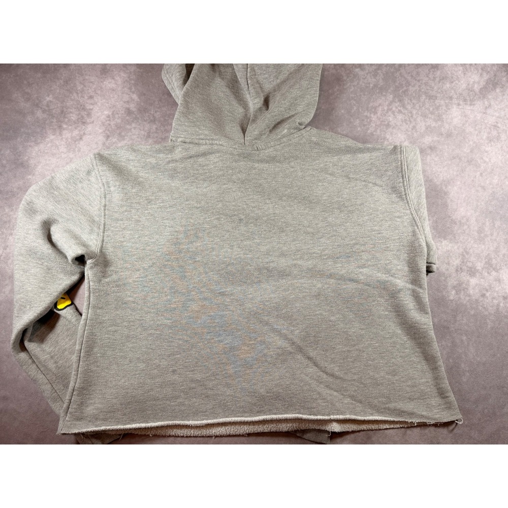 Peanuts Charlie Brown Snoopy Cropped Hoodie Gray Graphic Sweatshirt Medium - Picture 5 of 5